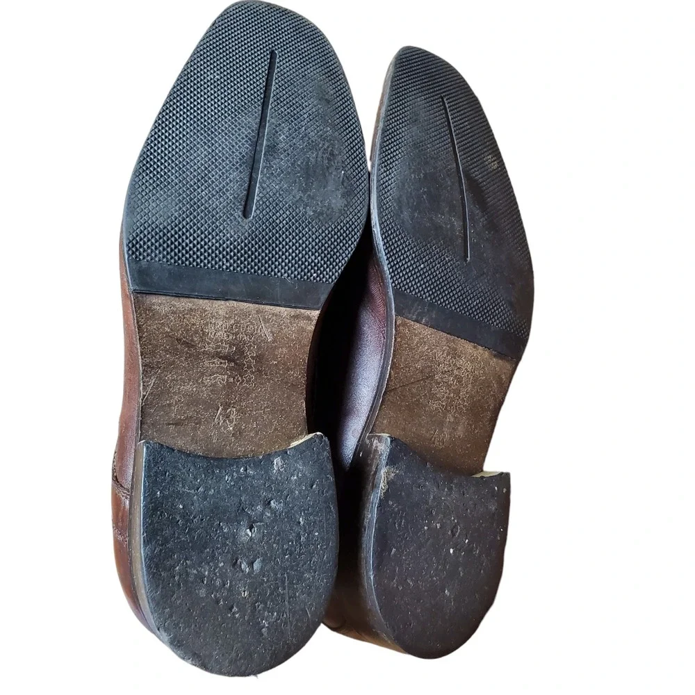 Dasthon‎ Mens Brown Leather Square Toe Oxford Dress Shoes Size US 10 EU 43